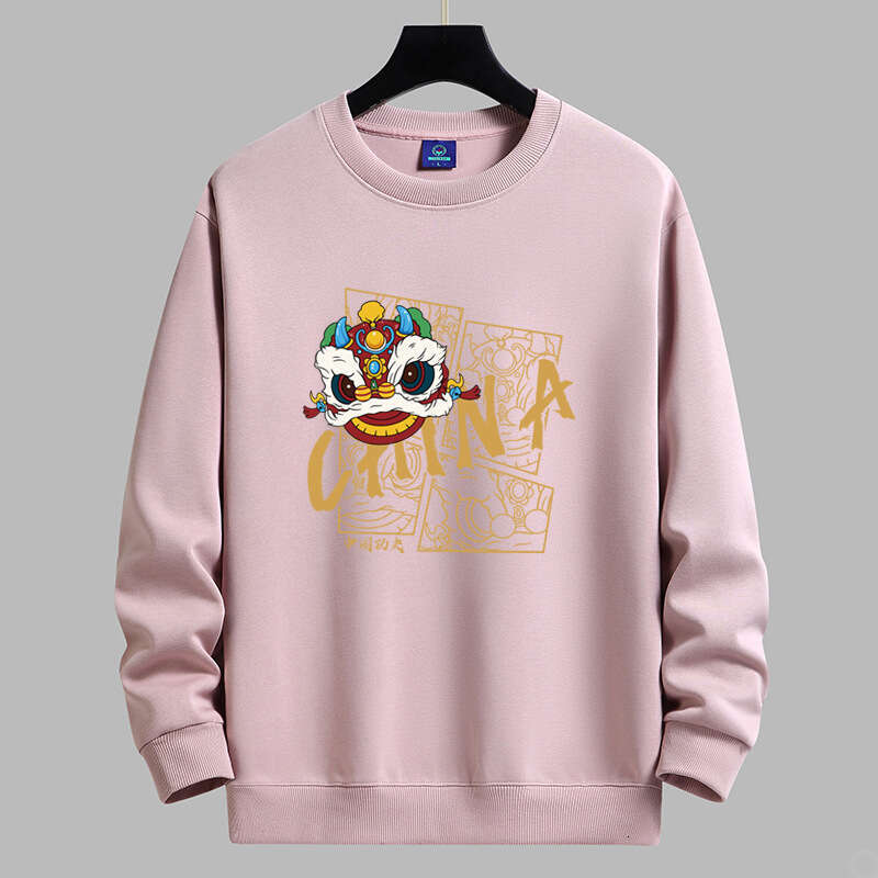 Fleece-Lined Men's Long-Sleeve Sweatshirt With A Round Neck, Autumn And Winter Base Shirt, New Loose-Fitting Unisex Couple's Jacket Luanyun
