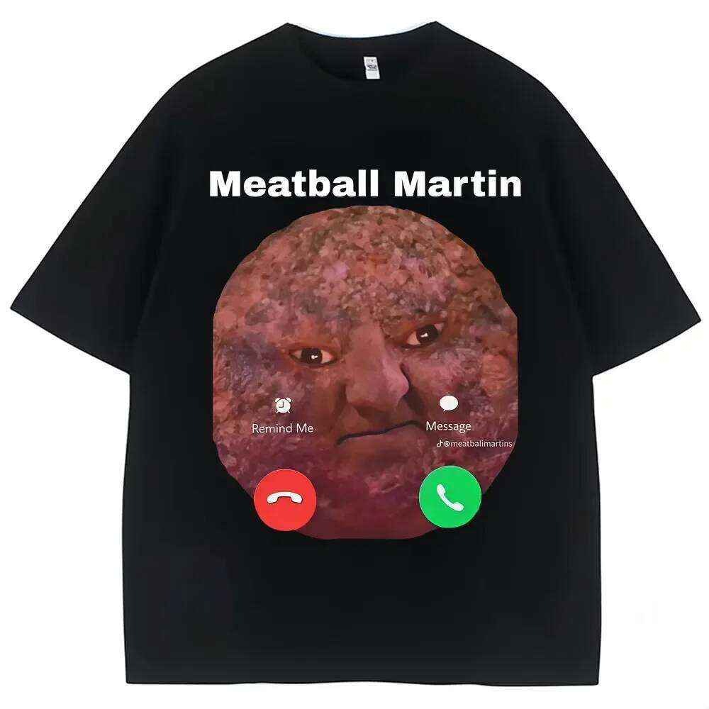 Funny Meatball Martin T-shirt Women's Humor Retro Summer Casual Short Sleeve Fashion Women Clothing Graphic T Shirts Personality C260207