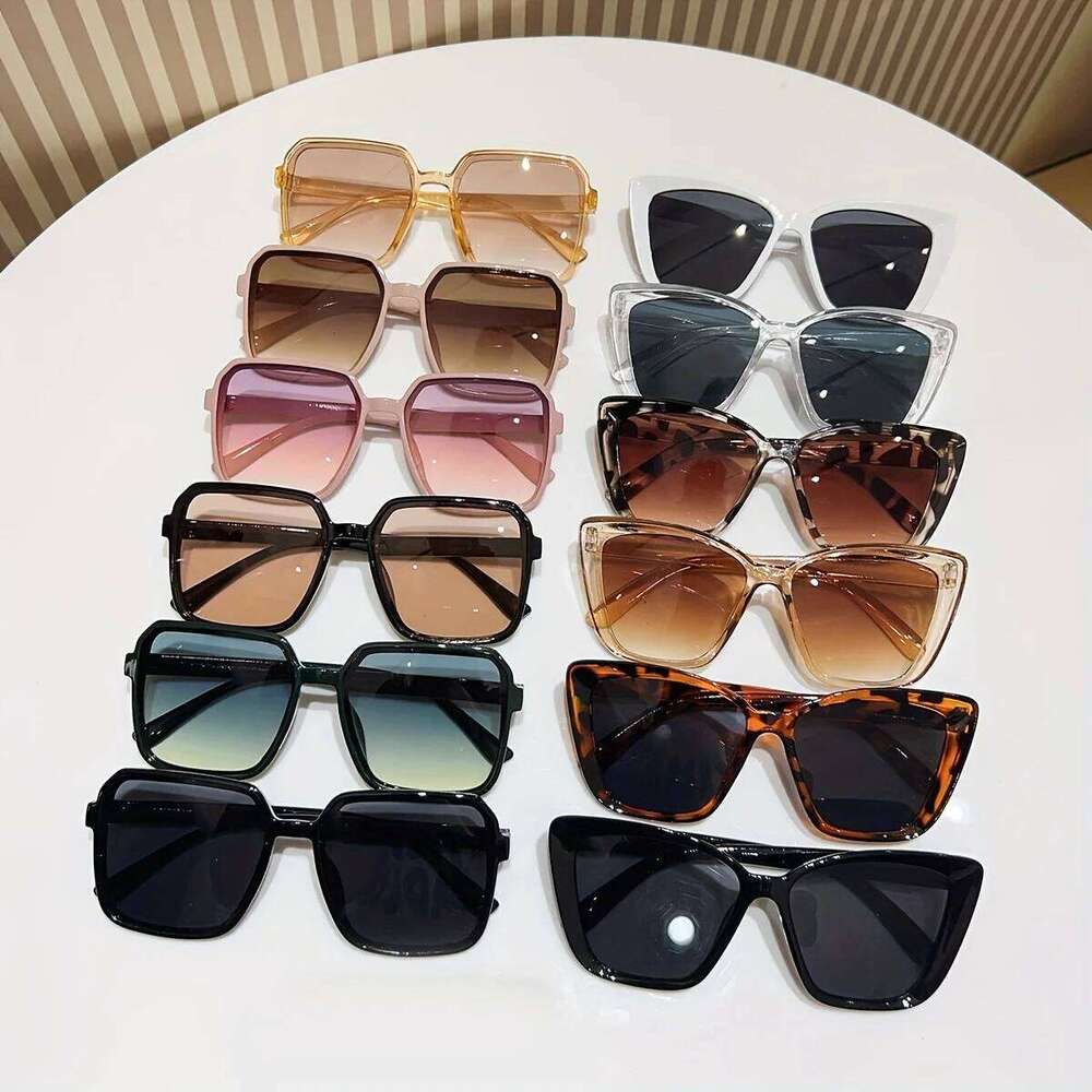 6/10/12/14Pcs mixed frame multicolor classic color set cat eye fashion simple photo party glasses unisex Y260207