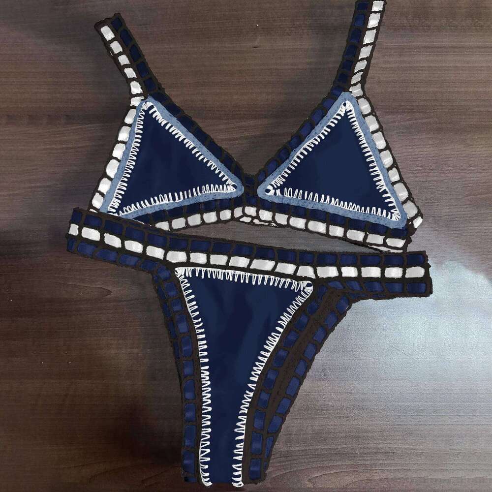 Pink Crochet 2025 Sexy Women Swimsuit Female Swimwear Micro Bikini Set Bandeau Swimming Suit Beachwear Brazilian Biquini C260207