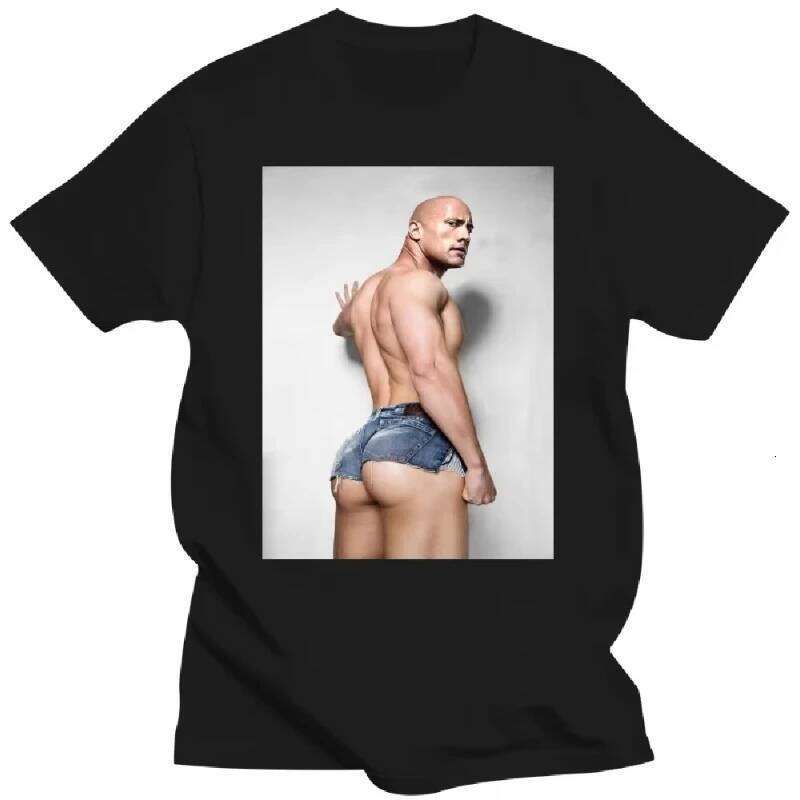 Dwayne Johnson Rock Hard Bottom Funny GraphicWomen Men Summer Short Sleeve Plus Size Cotton Crew Neck T Shirt C260207