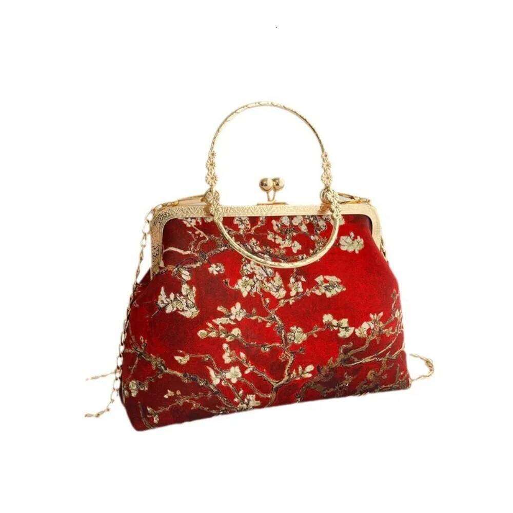 Fashion Chinese Style Banquet Embroidery Pearl Handle Qipao Bag Trendy High Capacity Handbag Women