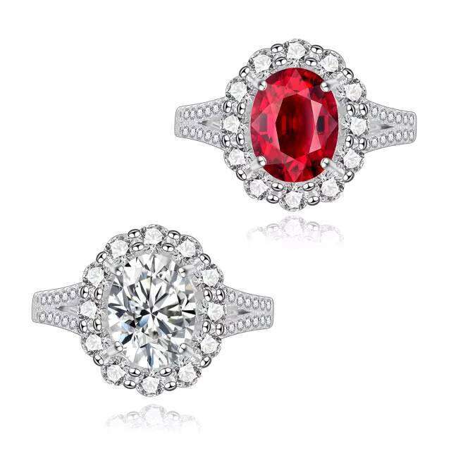 NATUNA Wholesale Romantic 925 Sterling Silver 2Ct Oval Moissanite Engagement Ring For Women