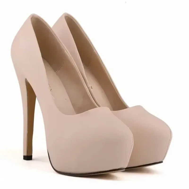 Women Sexy Pumps Stilettos Round Toes Fashion Super 14cm Platform High Heels Casual Thin Heel Party Dress Shoes 260208