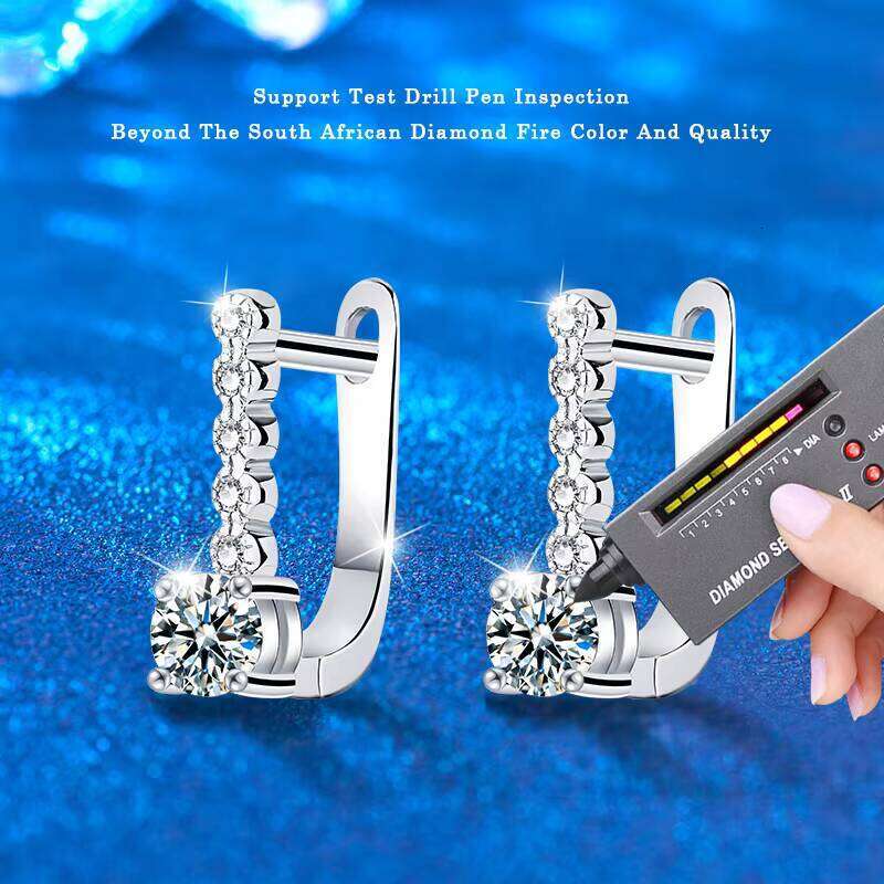 Xkz001 0.5 Carat Moissanite Earrings For Women 925 Sterling Silver Ear Stud Hoops Sparkling Diamond Earring Wedding Fine Jewelry
