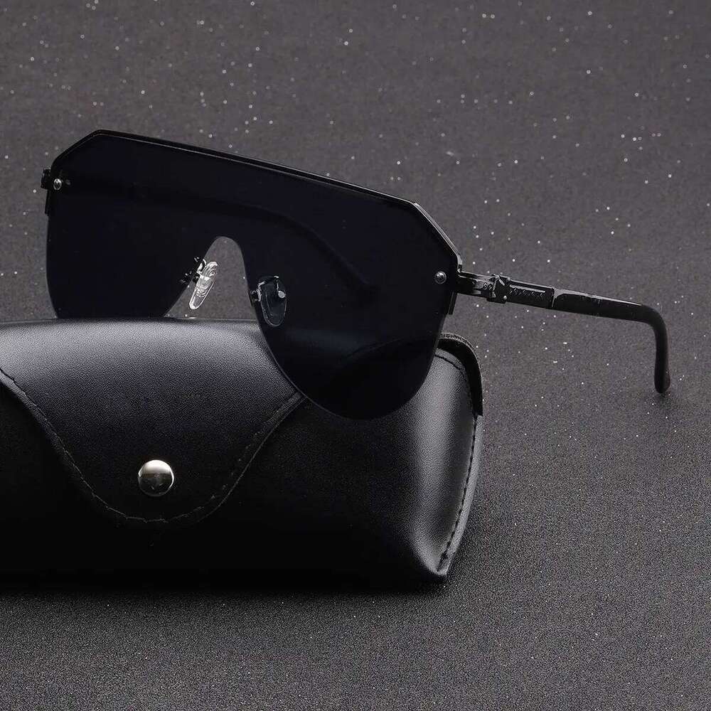 Vaneasel 1pc men women one-piece metal rimless frame trendy fashion versatile sunglasses suitable for daily outing and photo use Y260207