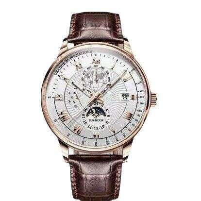 Swiss European and American retro light wristwatch with leather strap, high-end luxury business style men's designer watch