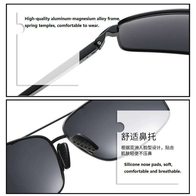 Classic Driving Polarized Sunglasses Men Brand Designer Fishing Sun Glasses For Man Luxury Metal Eyewear Oculos Gafas UV400 Y260207