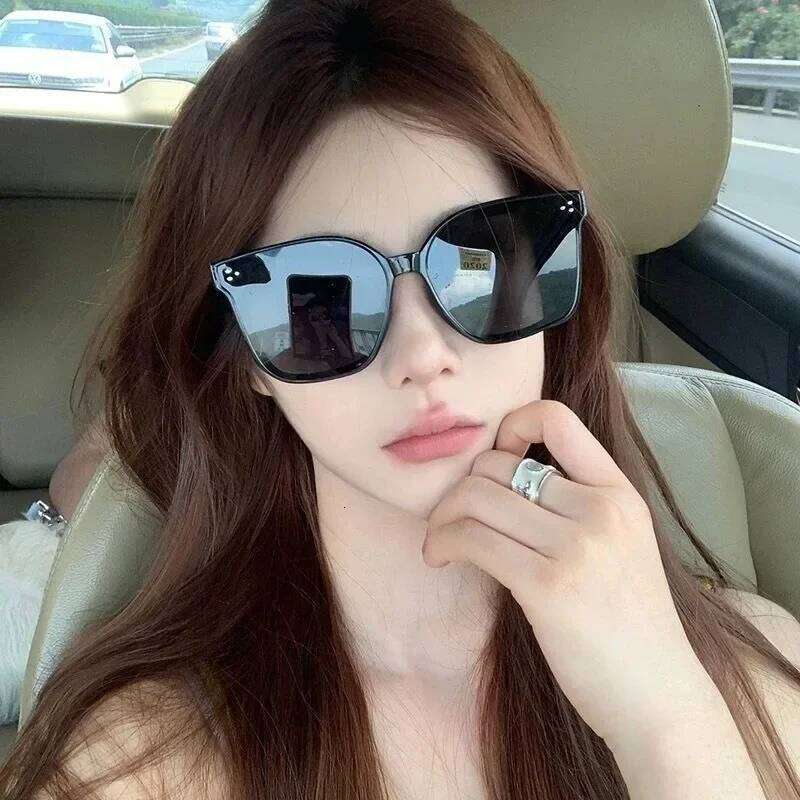 2PCS Korean Version Men Women Fashion Sunscreen Sunglasses Big Face Slimmer Look Anti-Ultraviolet Sunglass Y260207