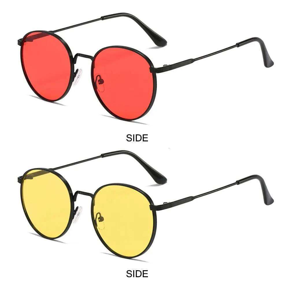 Fashion Circle Round Sunglasses Vintage UV Protection Metal Frame Sun Glasses Summer Eyewear for Women Men Y260207