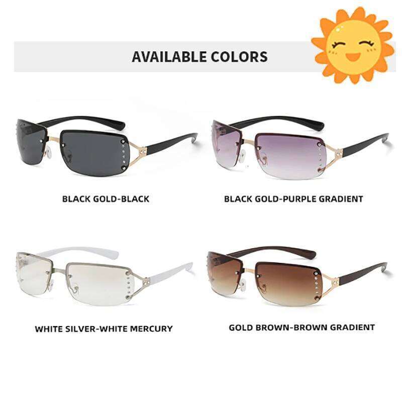New Sunglasses Luxury Brand Design Fashionable Y2K Women Sun Glasses Camping Cycling Fishing Retro Frameless Uv400 Men Sunnies Y260207