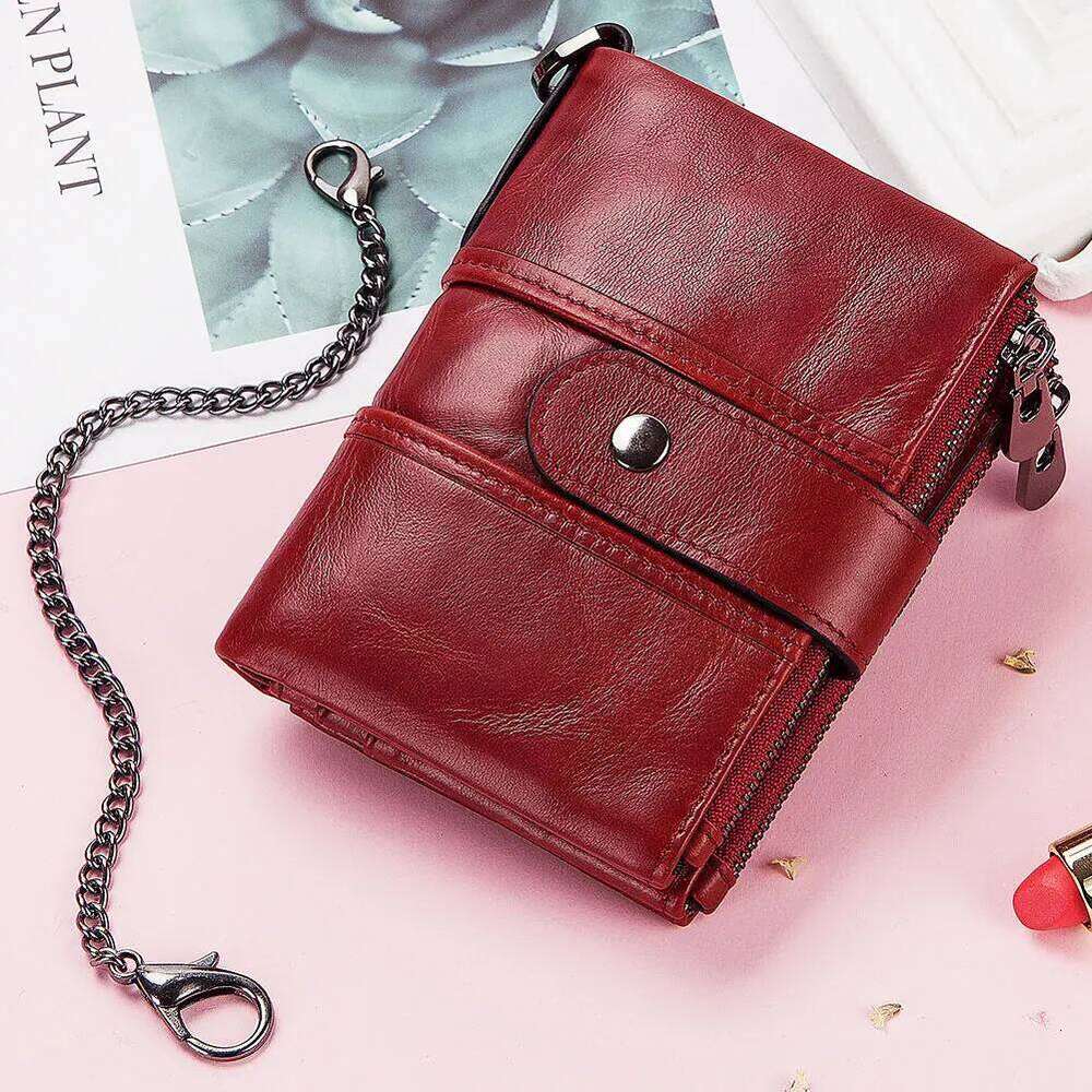 KAVIS 100% Genuine Leather Rfid Wallet Men Crazy Horse Wallets Coin Purse Short Male Money Bag Quality Designer Mini Walet Small Y260206