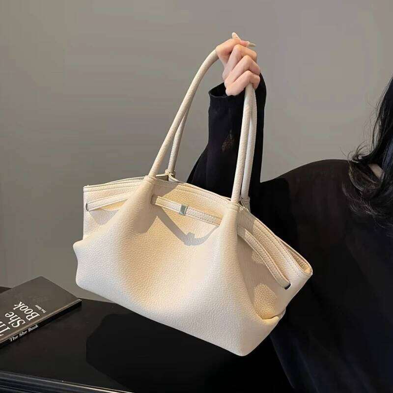 2026 New Lychee Pattern Underarm Shoulder Bags For Women Soft PU Leather Large Capacity Mini Tote Bag Luxury Designer Handbags C260207