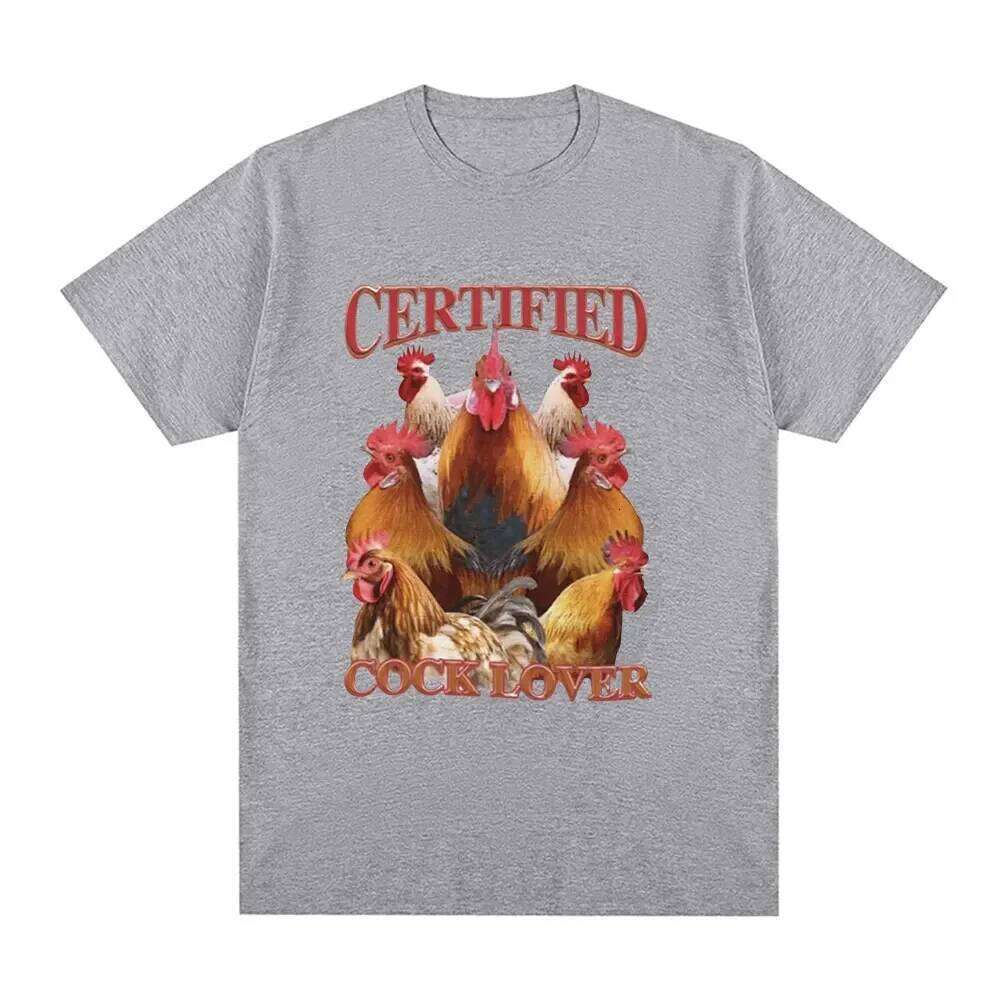 Certified Lover Funny Chicken Meme Women's Casual Short-sleeved T-shirt Streetwear Fashion Graphic Y2K C260207