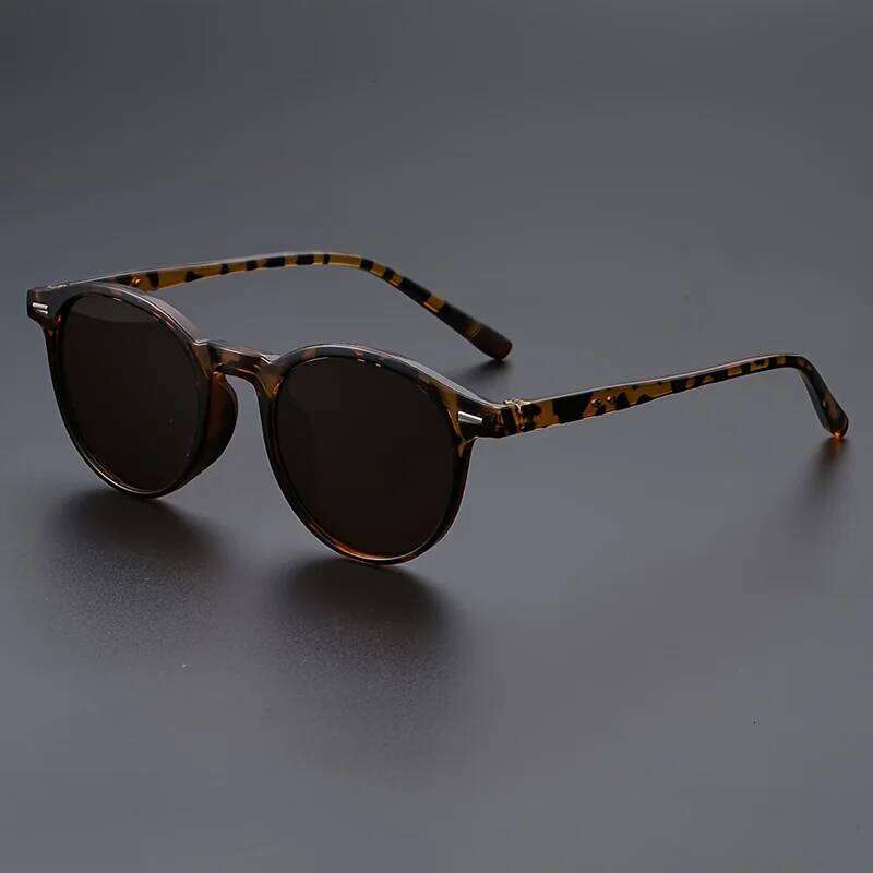 5-pack Retro Solid Color Stylish Round-Framed Glasses, Unisex, Suitable for Driving, Vacation, Street Photography, and Gifting Y260207