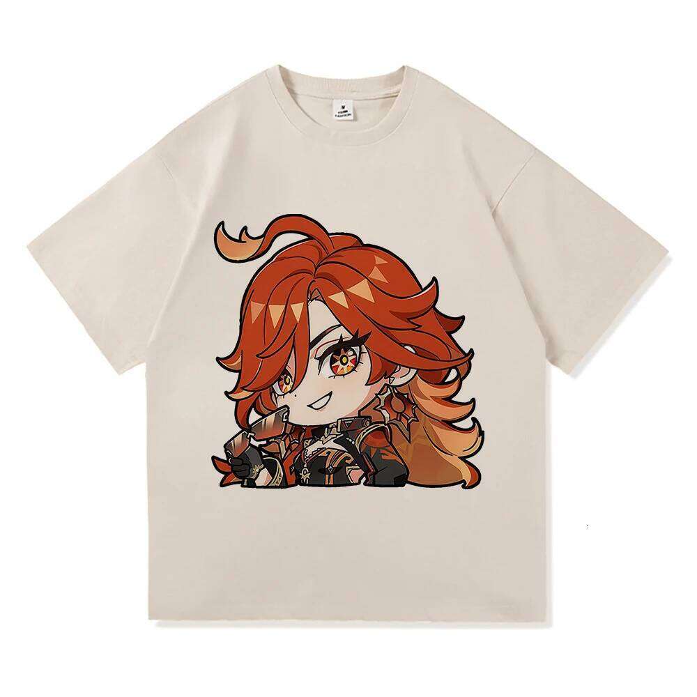 Genshin Impact Mavuika T Shirt Fashion Men Aesthetic Video Game T-Shirt Unisex High Quality Cartoon Vintage Cotton Tees Shirts C260207