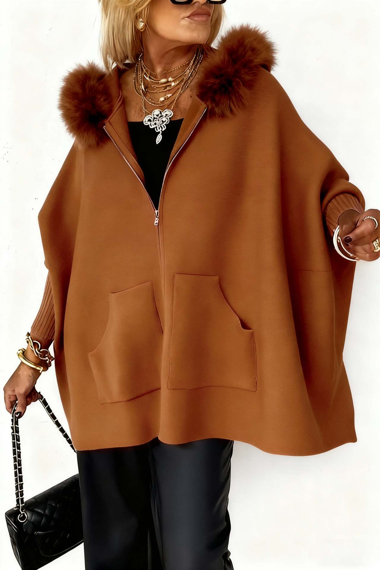 2026 New Fashion Zipper Hooded Plush Jacket Women Spring Casual Loose Solid Color Warm Pocket Long Sleeve Jacket Women R260208
