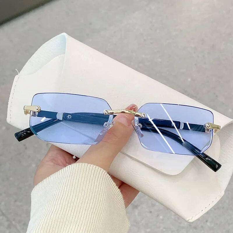 Fashion High Definition Sunglasses Men Ladies Blue Light Blocking Eye Protection Eyewear Rimless Square Frame Eyeglasses Goggle Y260207