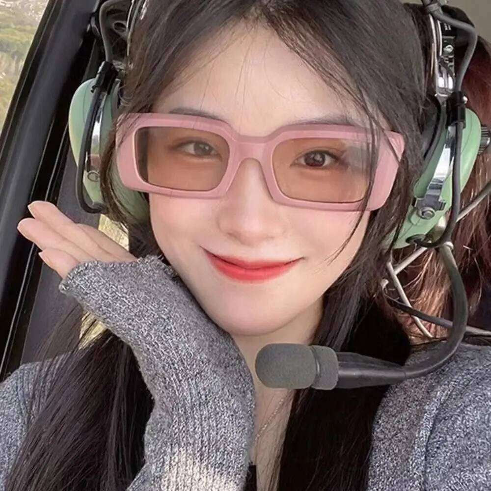 Fashion Candy Color Rectangle UV400 Protection Full Framework Square Sunglasses Eyeglasses for Men & Women Y260207