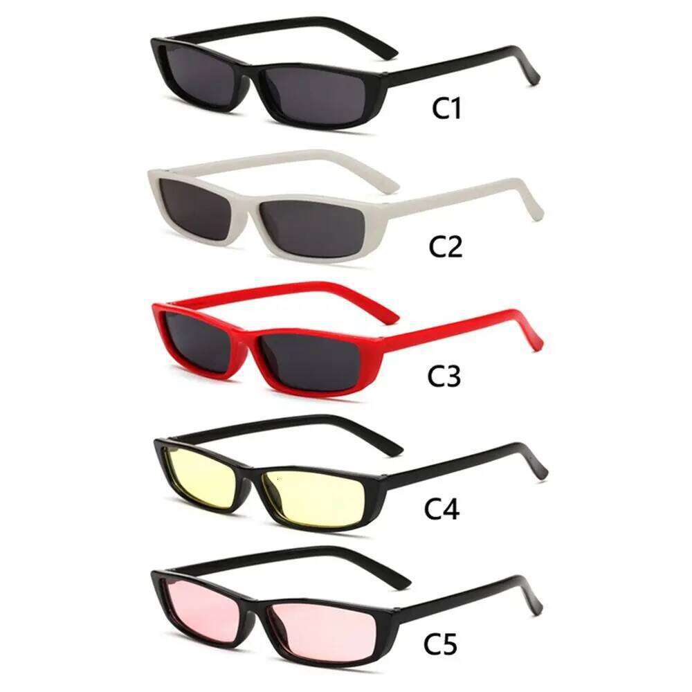 Women's Fashion UV400 Eyewear Narrow Frame Retro Sun Glasses Small Rectangle Sunglasses Y260207