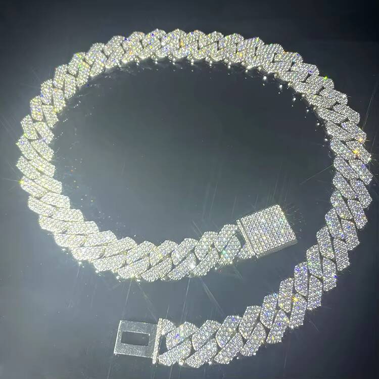 2026 Hot Sale Mans Cuban Chain 15mm 18mm S925 Silver Necklace Ice Out Moissanite Bling Jewelry Cuban Link Chain