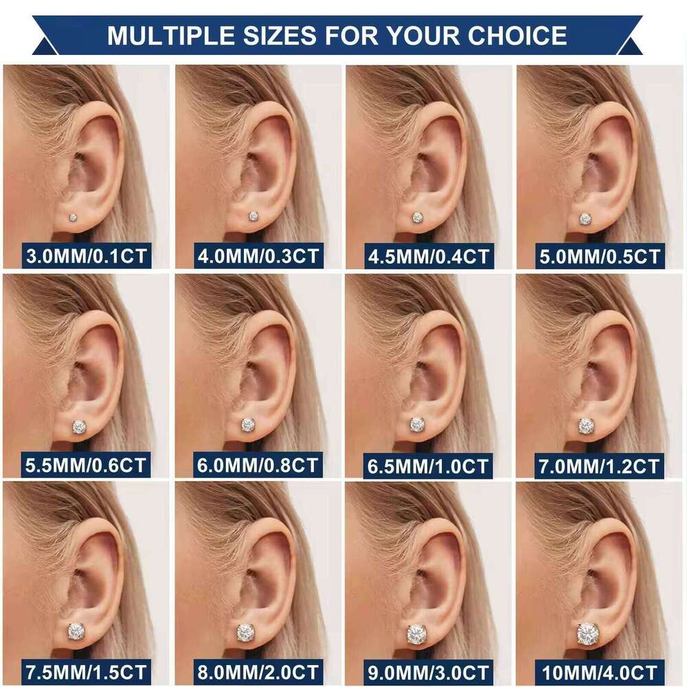 Jewelry Design S925 Sterling Silver Custom Classic Women Men Zircon Moissanite Fine Stud Earrings