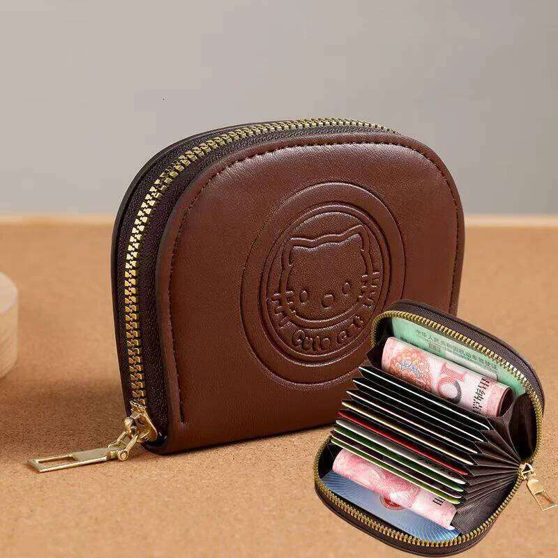 Kawaii Cartoon Retro Card Girls Fashion Zipper ID Storage Bag Lightweight Carrying Mini Wallet Women Gifts Y260206