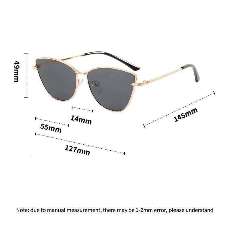 Sexy Classic Sunglasses Woman Vintage Sun Female Ladies Cat Eye Sunglass 2024 Metal Frame Glasses Y260207
