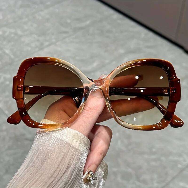 Y2K Oversized Oval Fashion Sunglasses with Green Jelly Frame - Anti-Reflective Lenses,, Perfect for Hiking, Sports & Parties Y260207