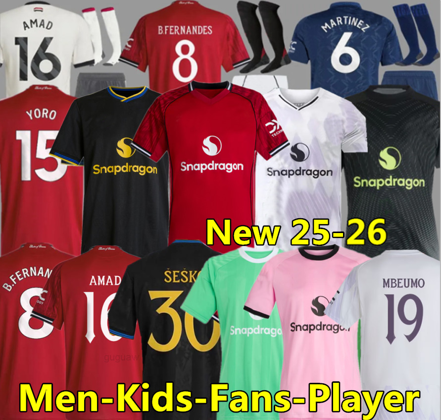ONANA 24 25 26 soccer jerseys BRUNO FERNANDES CUNHA MBEUMO football shirt 2025 2026 men kids kit MARTINEZ CASEMIRO AMAD Garnacho Mount HOJLUND YORO MAINOO