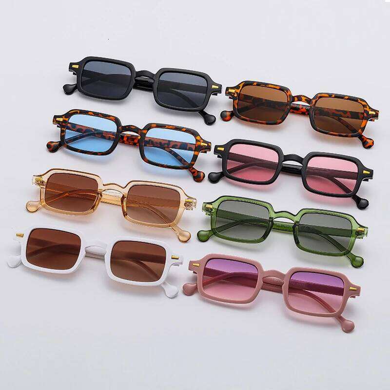 8pcs/set Luxurious Rectangle Sunglasses Women Oval Vintage Square Sun Glasses Men Shades Female Eyewear Anti-glare Y260207