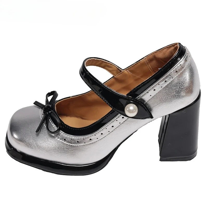 Platform Thick Heel Womens Mary Jane Shoes Fashion Butterflyknot 2026 Spring Ladies Dress Party Lolita 260208