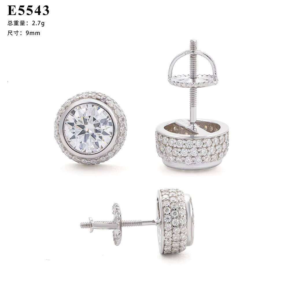 S925 Silver 6.0Mm Moissanite Earring Fashion Jewelry Wholesale Earrings