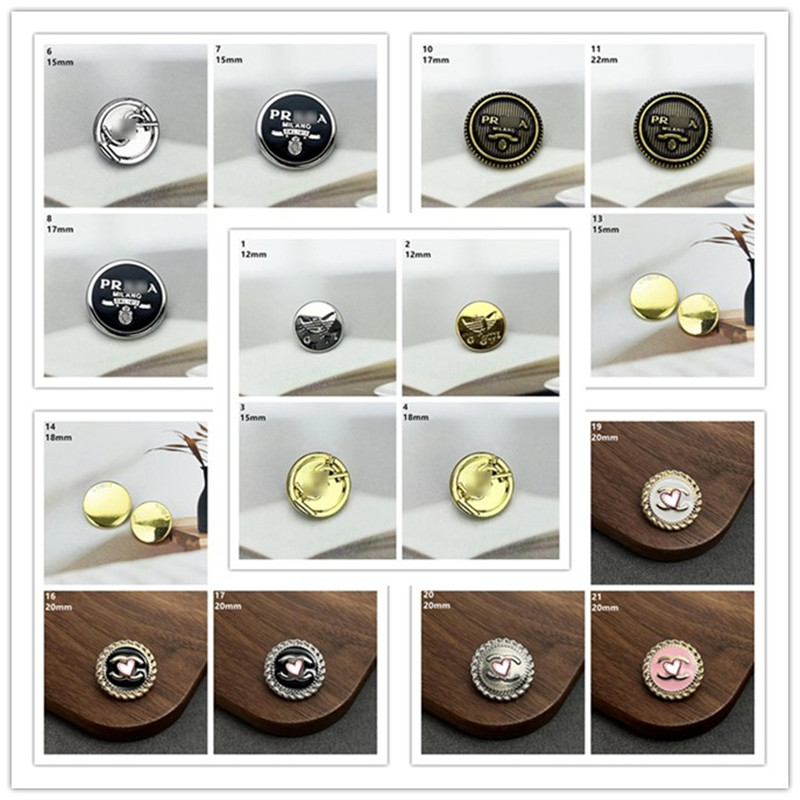 4 pieces/bag Code 1-21 new types of buttons 10-24mm silver metal button high-quality solid button jacket suit decorative button