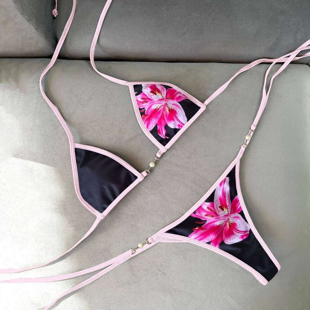 Micro Bikinis 2026 Sexy Swimsuit Women Push Up Swimwear Female Bandeau Biquini Floral Bathingsuit Brazilian Swim Suit Beachwear C260207