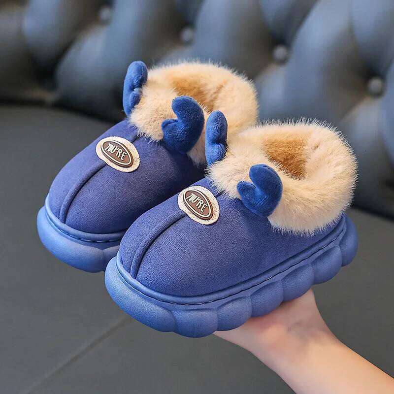 Children Winter Fashion Cartoon Soft Soled Warm Non-slip Girls Home Outdoor Boys Thick-soled Wool Cotton Shoes H260207