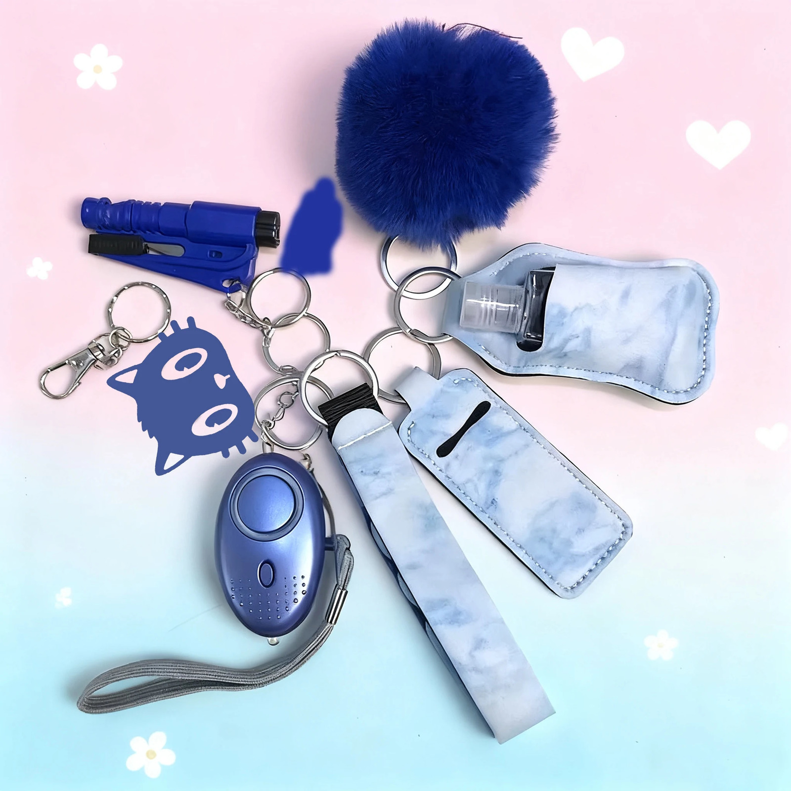 10Pcs Girl Security Self Defense Keychain Protection Personal Defensive Alarm Key chain Accessories Women Product 260107