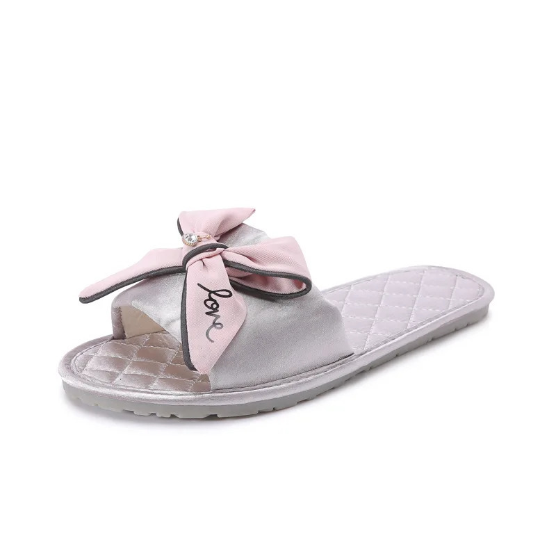 Women Slides 2025 Summer Style Fashion Slippers Sandals Flip Flops Female Casual Beach Bow Comfortable Flat Shoes 260208