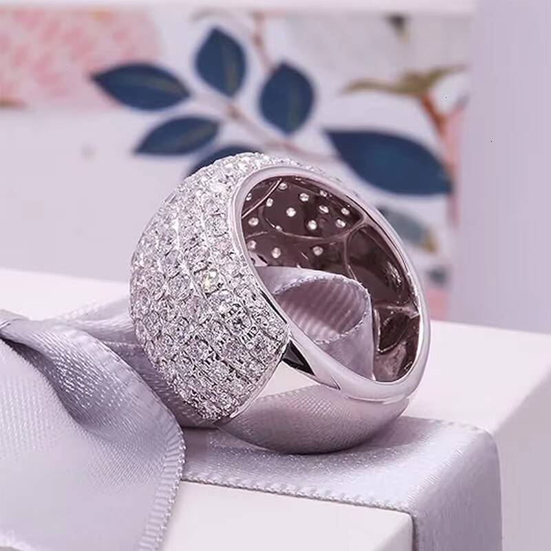 Moissanite Stone 925 Sterling Silver Ring for Engagement Wedding