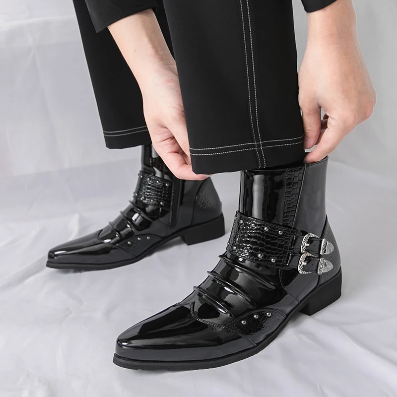 High Quality Chelsea Leather Boots for Men Fashionable Mens Casual Shoes Business Dress Zapatillas Hombre 260208