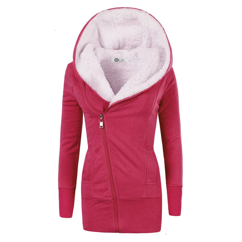 Thickened Lamb Velvet Hooded Long Sleeve Womens Cardigan Autumn Winter Style MidLength OpenShirt Warm Sweatshirt 260126
