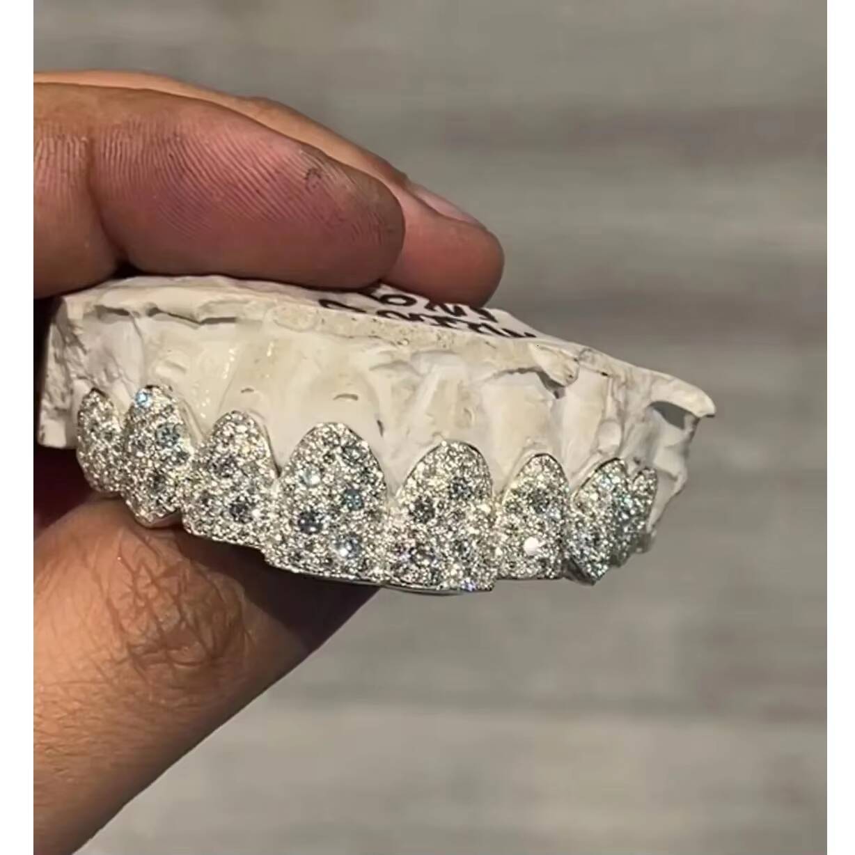 Custom Fit Lab Grown Moissanite Grillz for Teeth Fashion Jewelry Rhodium Plated 925 Sterling Silver High Shine Finish India