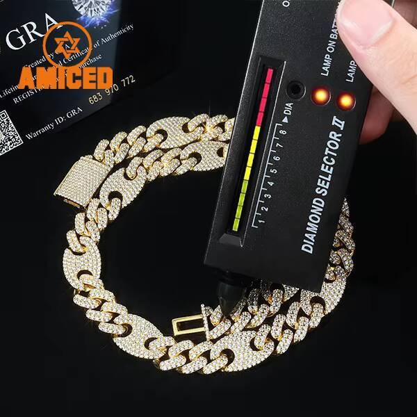 European American 12mm Pig Nose Necklace S925 Silver Moissanite Cuban Chain Trendy Hip-hop Unisex Electroplated