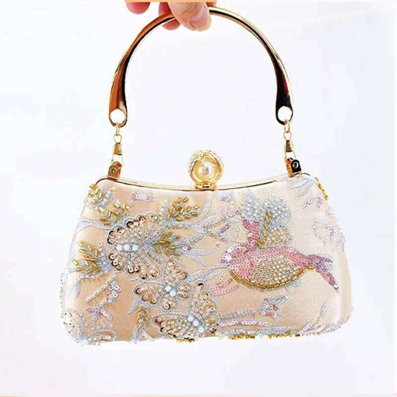New Fashion Chinese Style Women's Embroidered Sequin Evening Clutch High-end Party Handbags Premium Dress Crossbody Bag