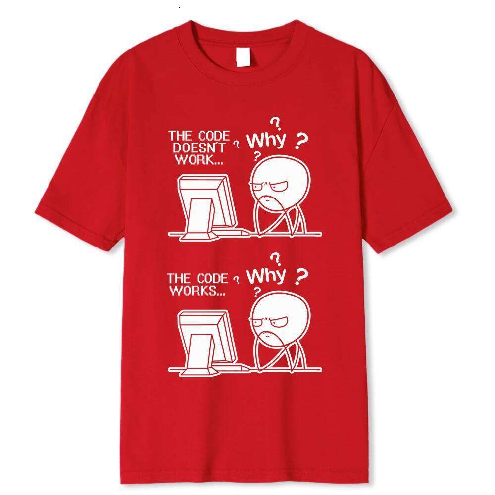 Creative Funny Programmer Code Works Why Casual Print T-Shirt Camiseta Hombre Linux Operating System Fashion Streetwear For Men C260207