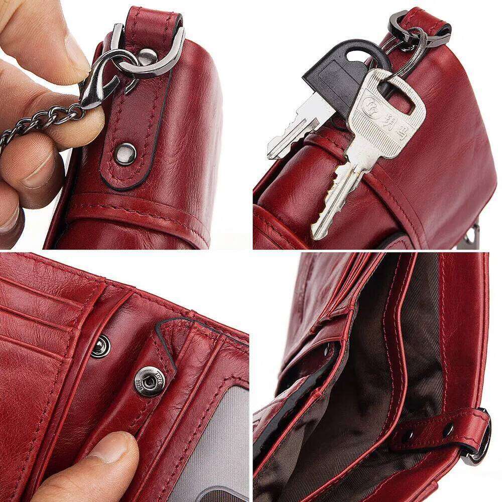 KAVIS 100% Genuine Leather Rfid Wallet Men Crazy Horse Wallets Coin Purse Short Male Money Bag Quality Designer Mini Walet Small Y260206