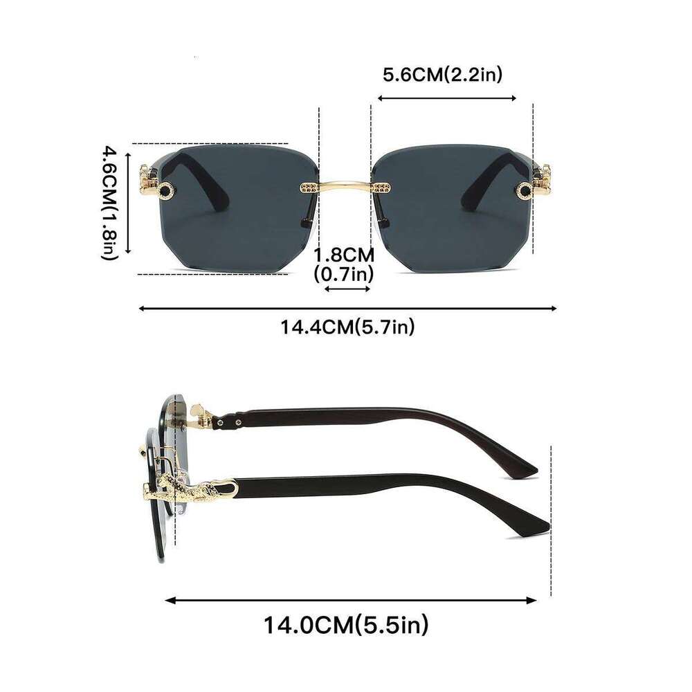 KAMMPT Rimless Square Sunglasses Men Fashion Gradient Multicolor Decor Shades Women Trendy Chic Luxury Brand Design Sun Glasses Y260207