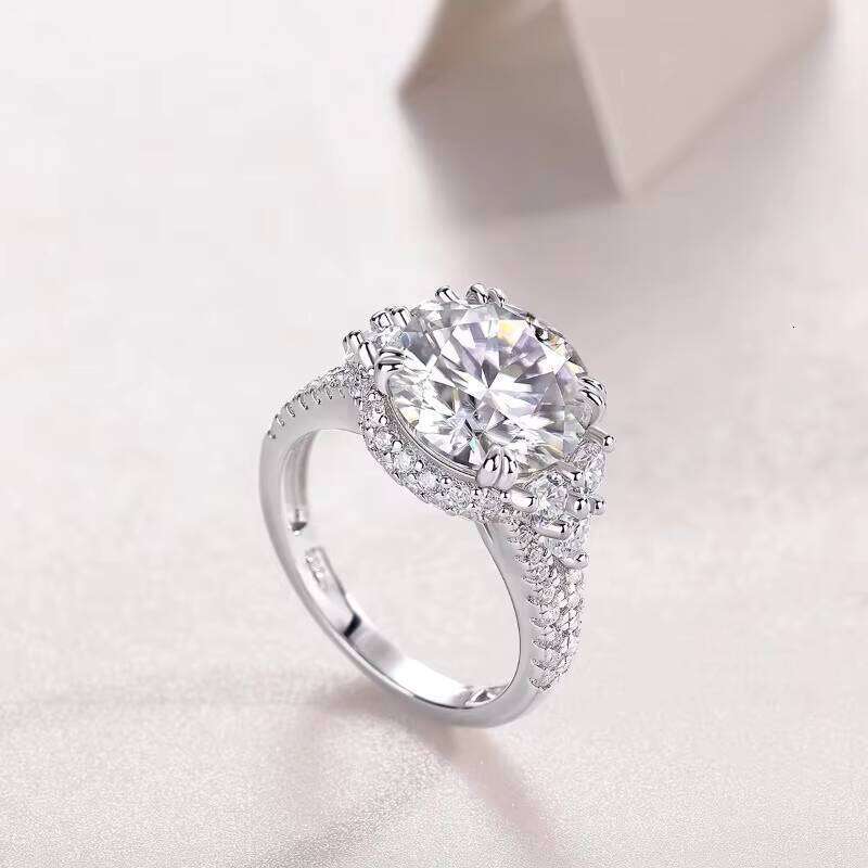 5Ct Round D Color Full Wedding Bands 5Ct 925 Silver Moissanite Women Ring With Certificate