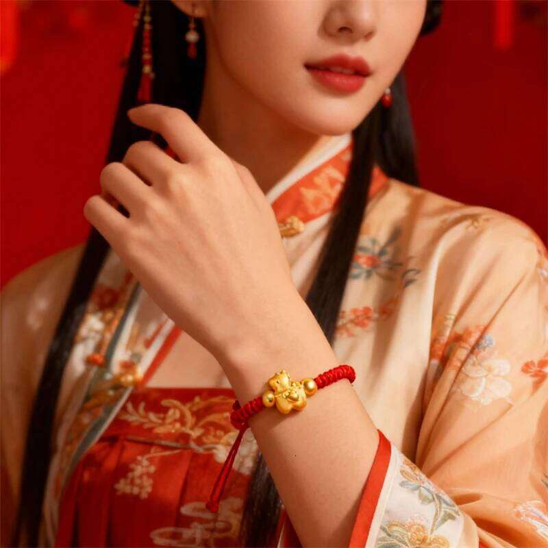 Red Lucky Braided Rope Bracelet For Women Chinese Style Horse Beaded Bracelets New Year Blessing Jewelry Gifts Yuansiqi