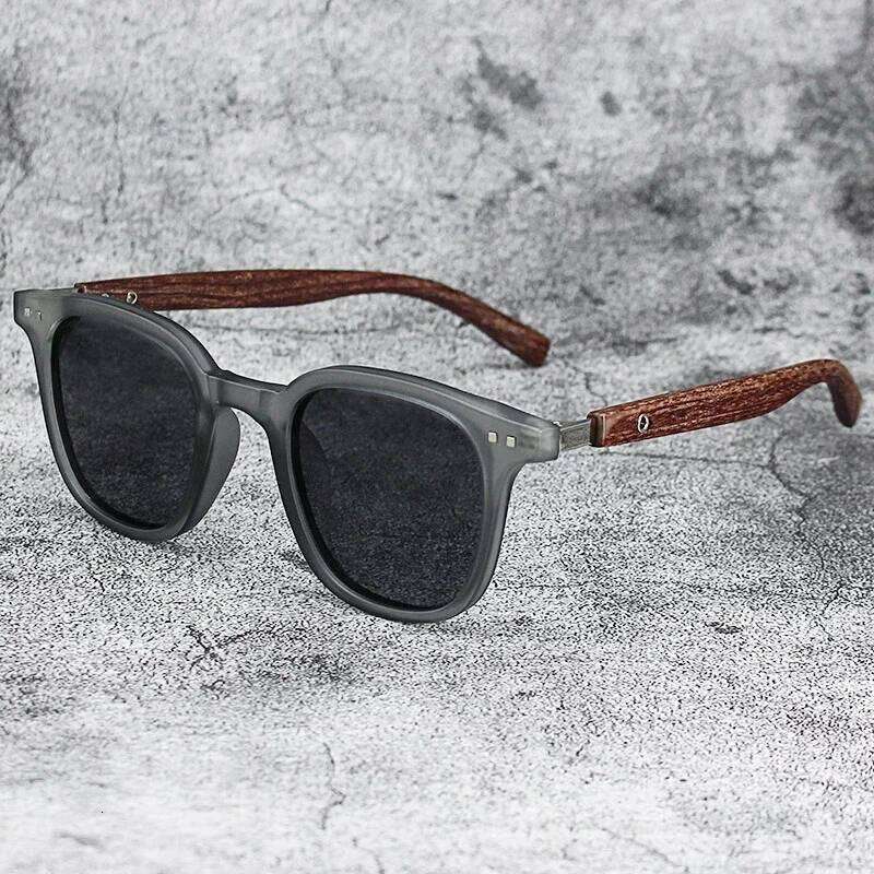 Sunglasses for Men Women's Trendy Retro Wood Grain Polarized UV Protection Eyewear Cycling Outdoor Street Photography Shades Y260207